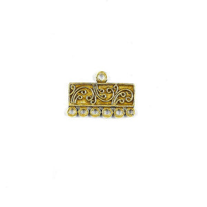 CG-294-6H 18K Gold Overlay Connector With 6 Holes Beads Bali Designs Inc