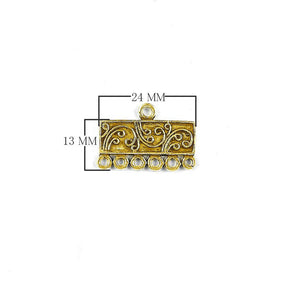 CG-294-6H 18K Gold Overlay Connector With 6 Holes Beads Bali Designs Inc