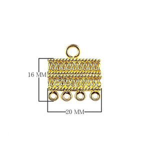 CG-295-4H 18K Gold Overlay Connector With 4 Holes Beads Bali Designs Inc