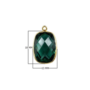 18K Gold Overlay Over Copper handcrafted Green Quartz connector from India for wholesale jewelry making