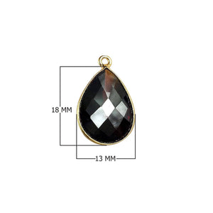 18K Gold Overlay Over Copper handcrafted pear shape Garnet connector from India for wholesale jewelry making