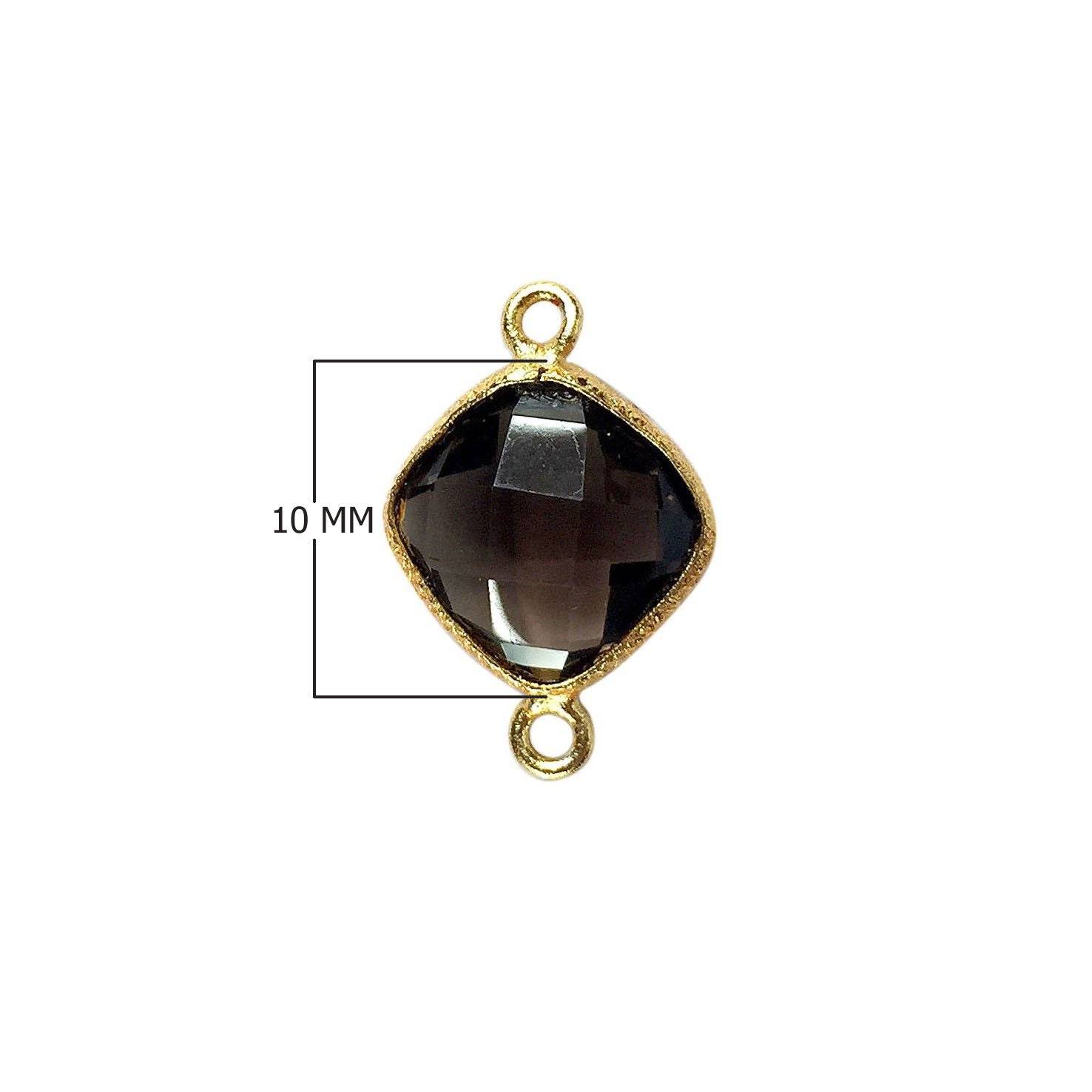 CG-317-SQ 18K Gold Overlay Stone Connector With Smokey Quartz Beads Bali Designs Inc