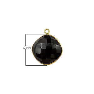 18K Gold Overlay Over Copper handcrafted cushion shape Black Onyx connector from India for wholesale jewelry making