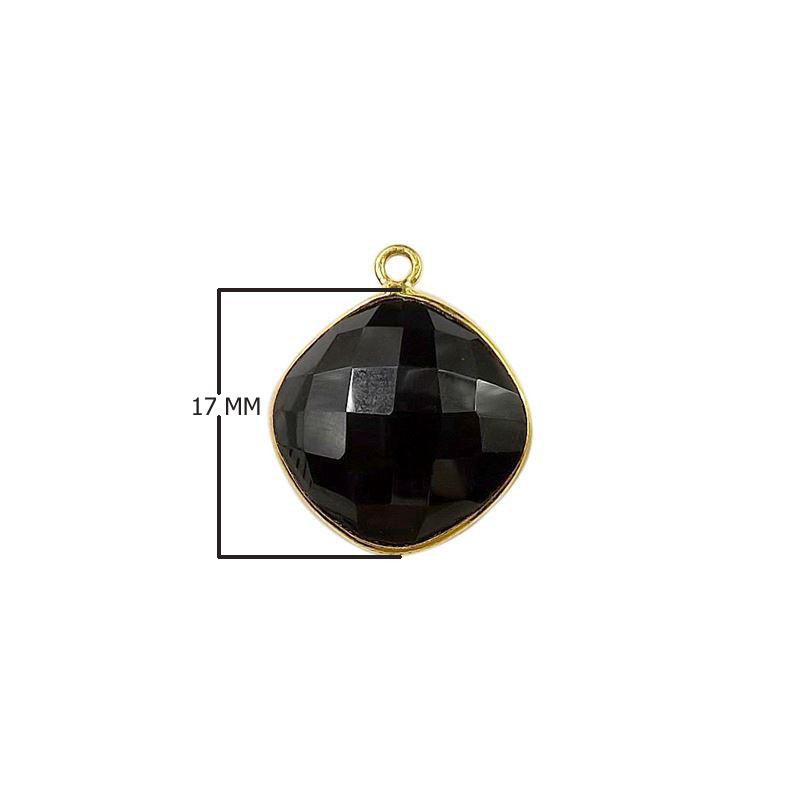 CG-322-OX-S 18k Gold Overlay Stone Connector With Black Onyx Beads Bali Designs Inc