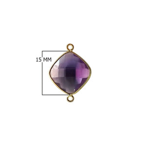 CG-323-AM 18K Gold Overlay Stone Connector With Amethyst Beads Bali Designs Inc