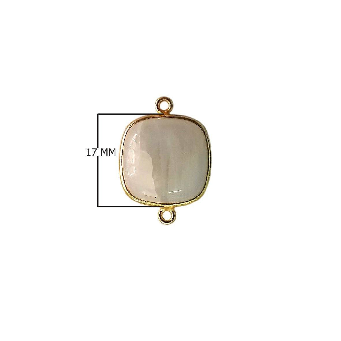 CG-324-RM-D 18K Gold Overlay Stone Connector With Rainbow Moonstone Beads Bali Designs Inc 