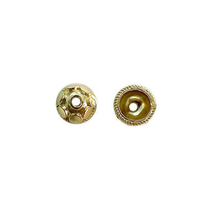 18K Gold Overlay Over Copper decorative round bead caps handcrafted in India for wholesale jewelry making
