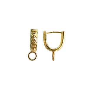 Handcrafted pendant bail connector in 18K Gold Overlay Over Copper, wholesale jewelry component from India