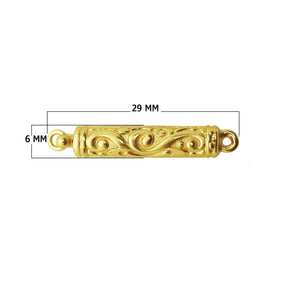 Handcrafted single hole multi strand clasp in 18K Gold Overlay Over Copper, wholesale jewelry component from India