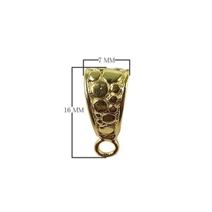 Handcrafted bubble texture pendant bail with single loop in 18K Gold Overlay Over Copper, wholesale jewelry component from India