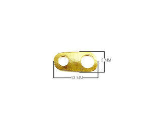 Plain oval chain tab with 2 holes crafted in 18K Gold Overlay Over Copper handcrafted in India