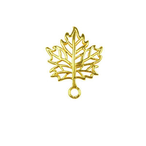 Leaf cutout charm with 1 hole, 18K Gold Overlay Over Copper, handcrafted in India.