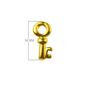 18K Gold Overlay Over Copper key charm handcrafted in India for wholesale jewelry making