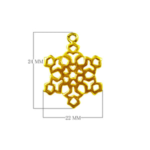 Geometric floral lattice charm made with 18K Gold Overlay Over Copper, handcrafted in India for wholesale jewelry making.