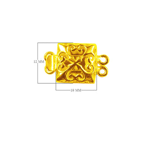 Multi strand clasp with 2 hole made with 18K Gold Overlay Over Copper, handcrafted in India for wholesale jewelry production.