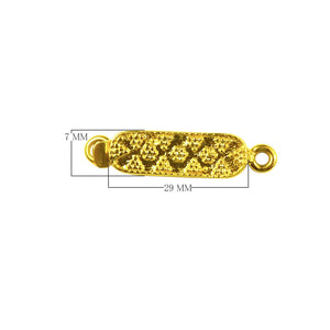 Textured oval box clasp made with 18K Gold Overlay Over Copper, handcrafted in India for wholesale jewelry production.
