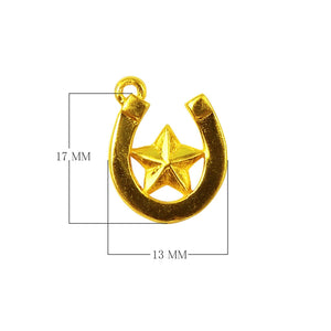 18K gold overlay horseshoe star charm handcrafted in India for wholesale jewelry making