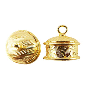 CG-459 18K Gold Overlay End Cap Beads Bali Designs Inc