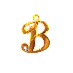 CG-473 18K Gold Overlay Alphabet 'B' Charm Beads Bali Designs Inc