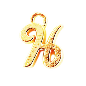 CG-480 18K Gold Overlay Alphabet 'H' Charm Beads Bali Designs Inc