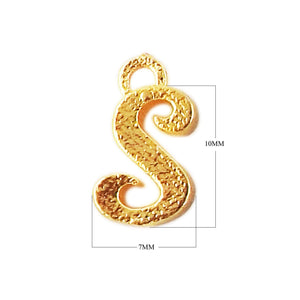 CG-491 18K Gold Overlay Alphabet 'S' Charm Beads Bali Designs Inc