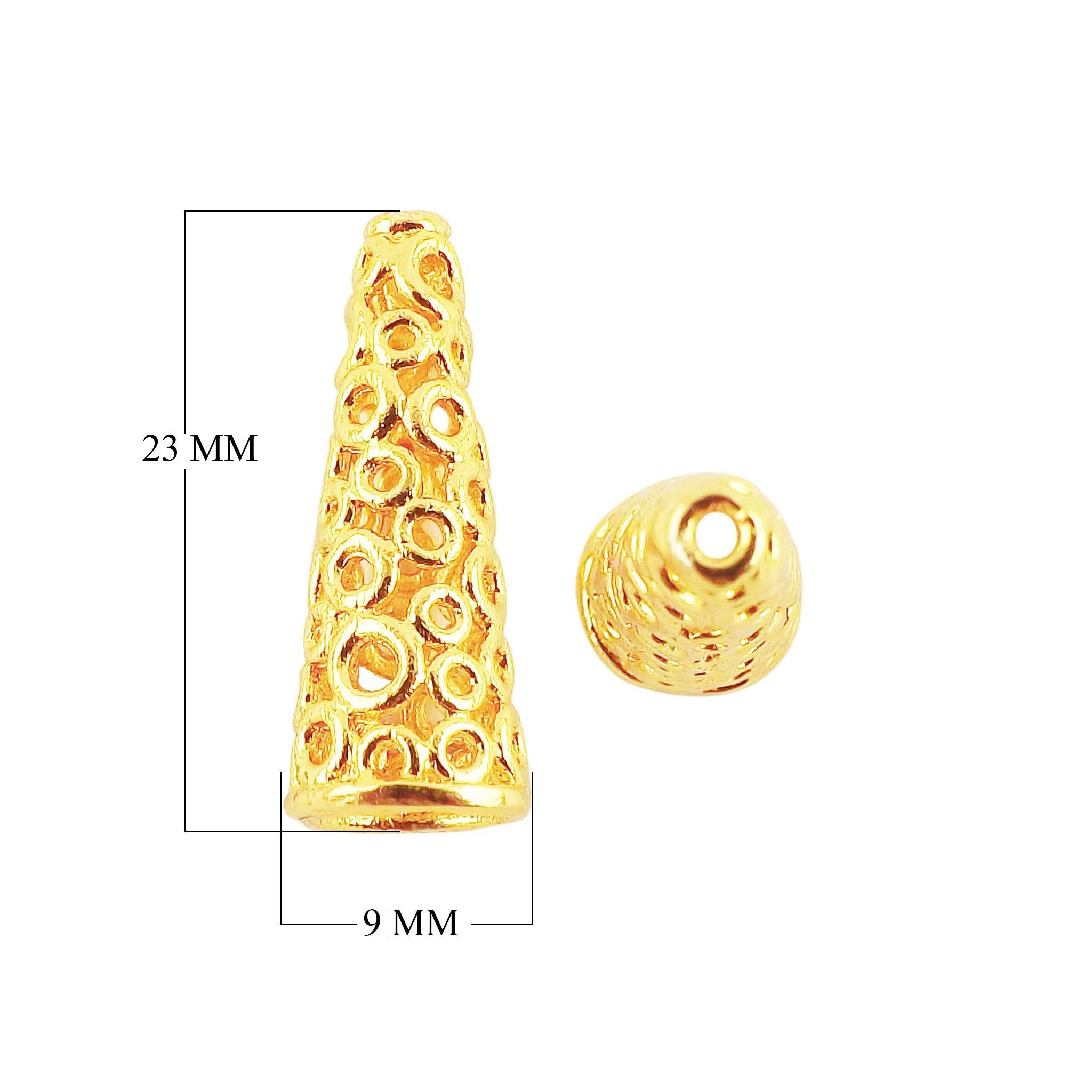 CG-503 18K Gold Overlay Cone Beads Bali Designs Inc