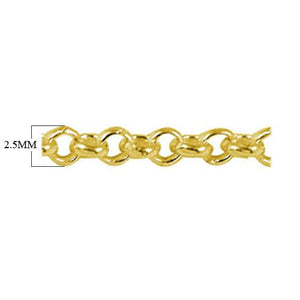 18K Gold Overlay Over Copper rounded link chain handcrafted in India and sold per foot for professional jewelry making use