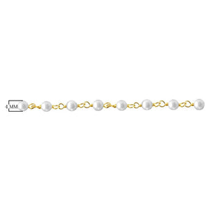 18K Gold Overlay Over Copper beaded Mabe Pearl chain with smooth round stones designed for wholesale jewelry manufacturing and bulk production applications