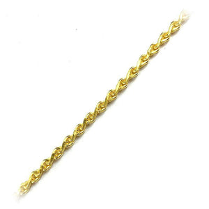 18K Gold Overlay Over Copper fine link extender chain featuring evenly spaced 3MM rounded links designed for professional jewelry manufacturing and bulk supply use