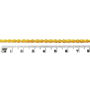 Fine rope style 18K Gold Overlay Over Copper jewelry chain with polished finish and tightly twisted links, designed for wholesale jewelry manufacturing and bulk production use