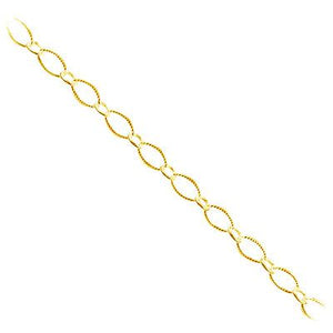 Alternating large and small oval link 18K Gold Overlay Over Copper jewelry chain with polished finish for wholesale jewelry manufacturing and bulk production use