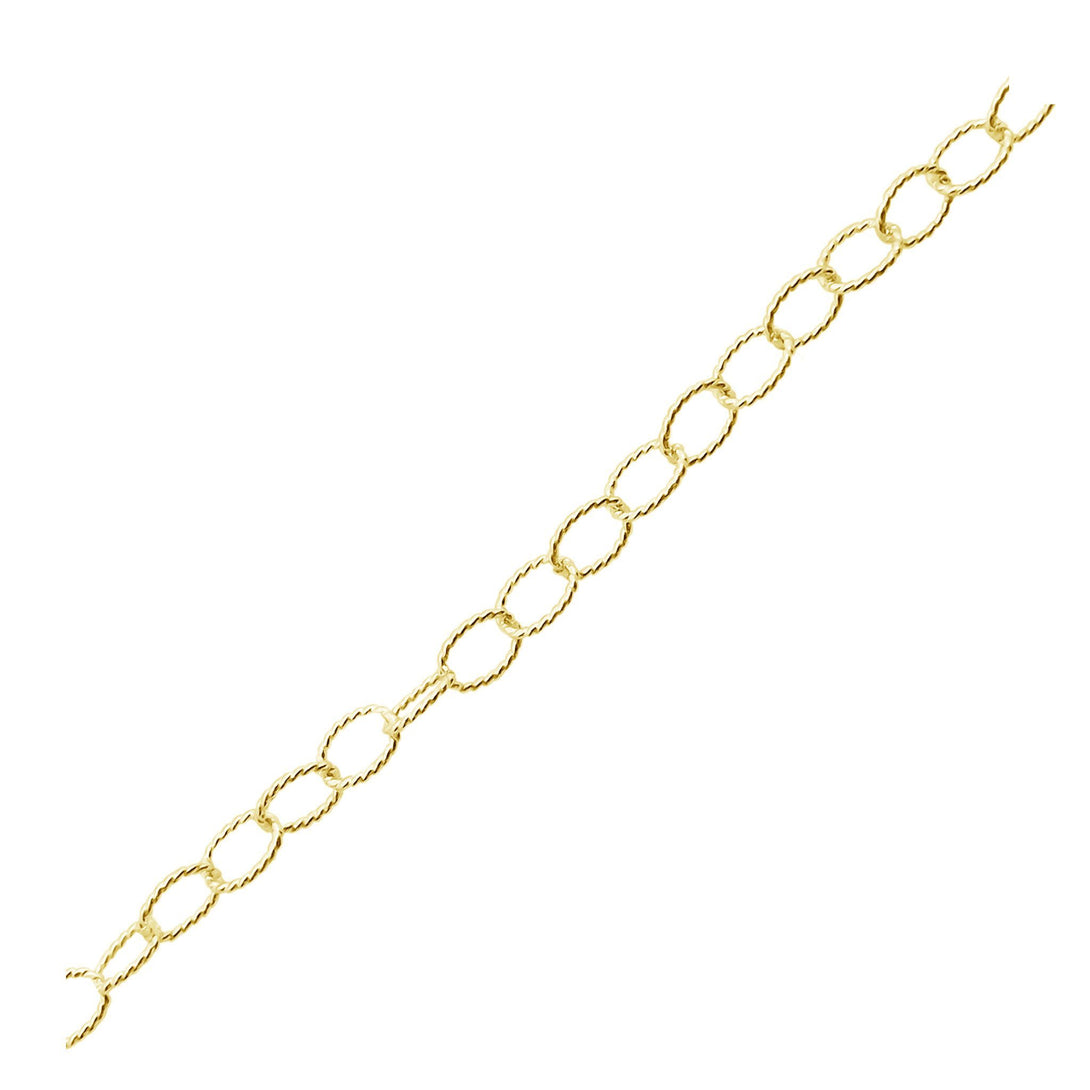 CHG-329-7X5MM-IT 18K Gold Overlay Beading & Extender Chain Beads Bali Designs Inc 
