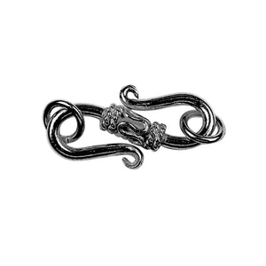 Black rhodium overlay over copper designer hook clasp handcrafted in India for wholesale jewelry making