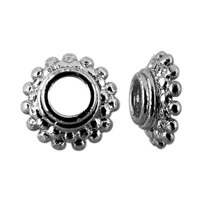 CR-138 Black Rhodium Overlay Bead Cap Beads Bali Designs Inc