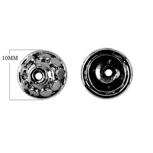 CR-139 Black Rhodium Overlay Bead Cap Beads Bali Designs Inc