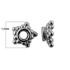 CR-151 Black Rhodium Overlay Bead Cap Beads Bali Designs Inc