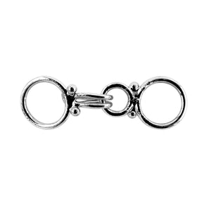Black Rhodium Overlay Over Copper handcrafted circular connector link from India with polished double ring design for jewelry manufacturing