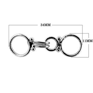 Black Rhodium Overlay Over Copper handcrafted circular connector link from India with polished double ring design for jewelry manufacturing