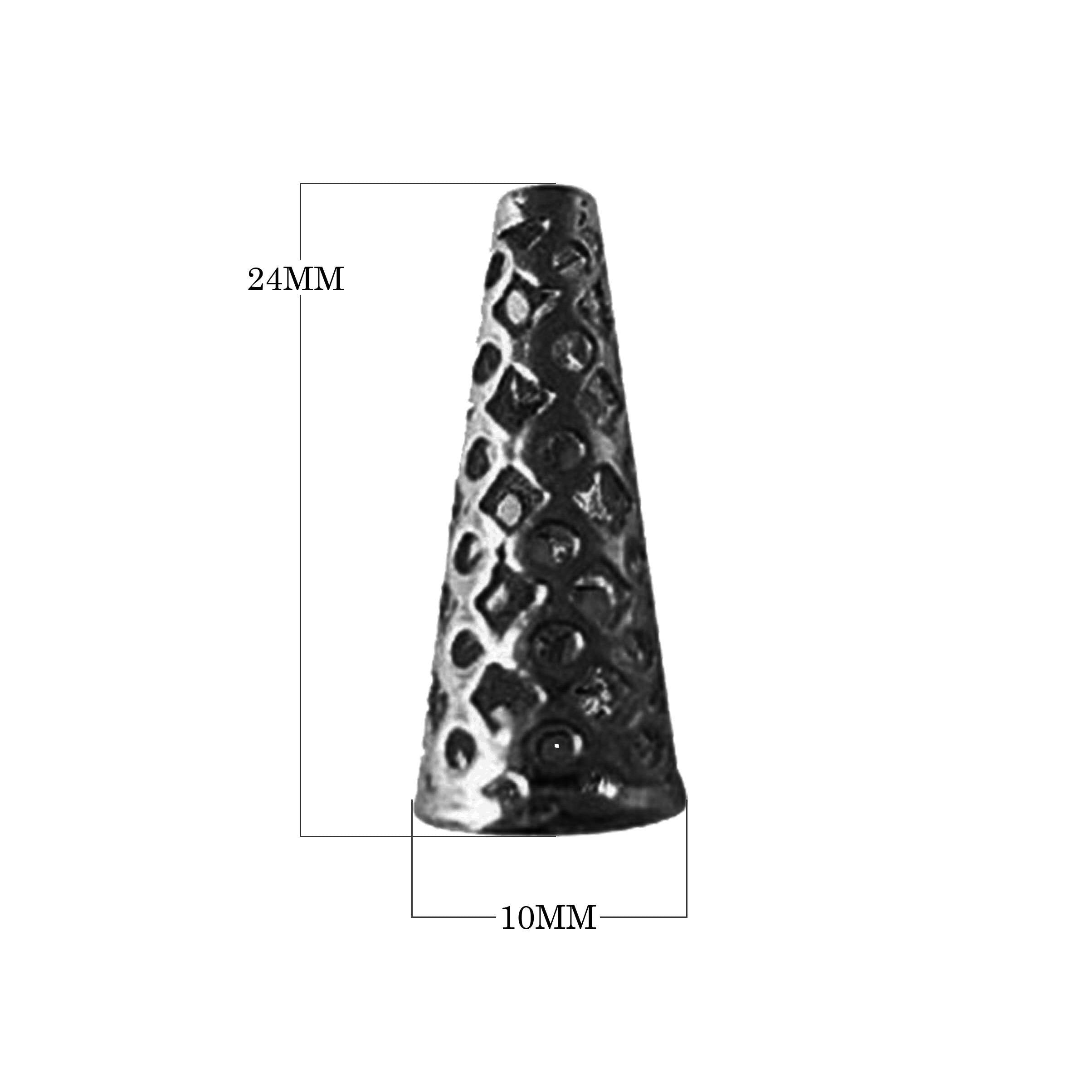 CR-211 Black Rhodium Overlay Cone Beads Bali Designs Inc
