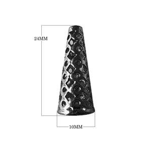 CR-211 Black Rhodium Overlay Cone Beads Bali Designs Inc
