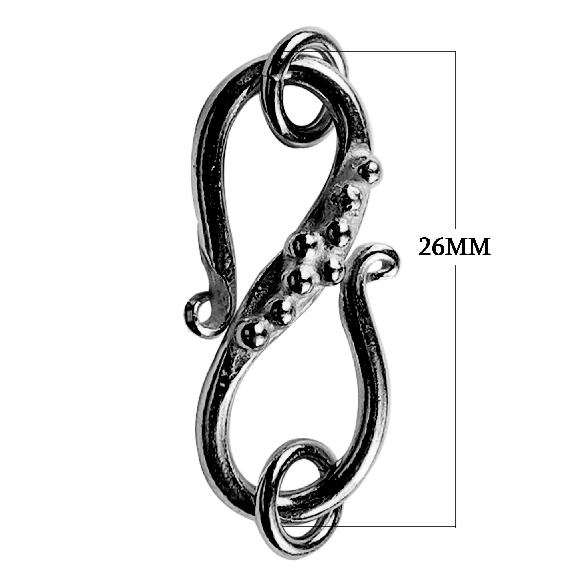 CR-226 Black Rhodium Overlay 'S' Hook Beads Bali Designs Inc
