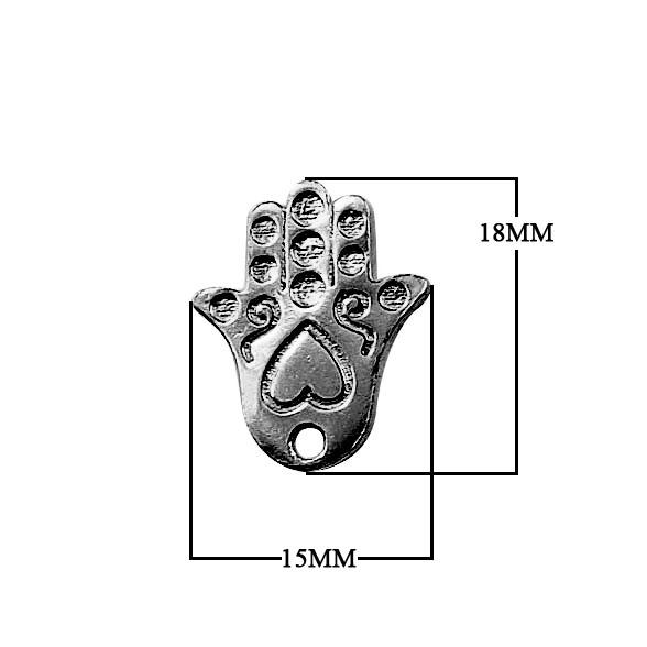 CR-279 Black Rhodium Overlay Hands of Fatima Beads Bali Designs Inc