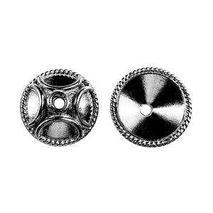 Black Rhodium Overlay Over Copper bead cap handcrafted in India for wholesale jewelry use