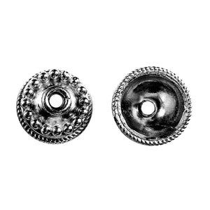 CR-330 Black Rhodium Overlay Bead Cap Beads Bali Designs Inc
