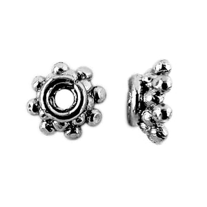 Black Rhodium Overlay Over Copper decorative bead cap handcrafted in India for wholesale jewelry use