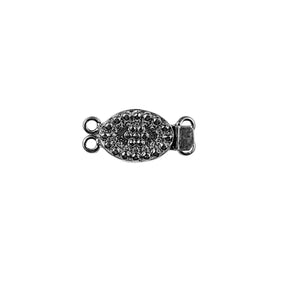CR-379 Black Rhodium Overlay Multi Strand Clasp With 2 Hole Beads Bali Designs Inc