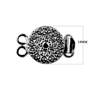 CR-390 Black Rhodium Overlay Multi Strand Clasp With 2 Hole Beads Bali Designs Inc