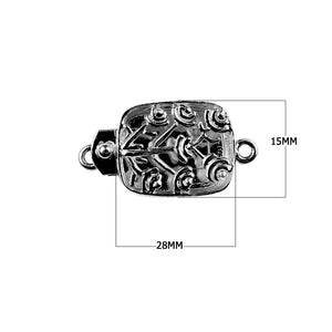 CR-416 Black Rhodium Overlay Single Hole Multi Strand Clasp Beads Bali Designs Inc