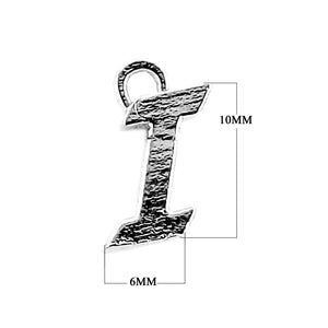 CR-481 Black Rhodium Overlay Alphabet 'I' Charm Beads Bali Designs Inc