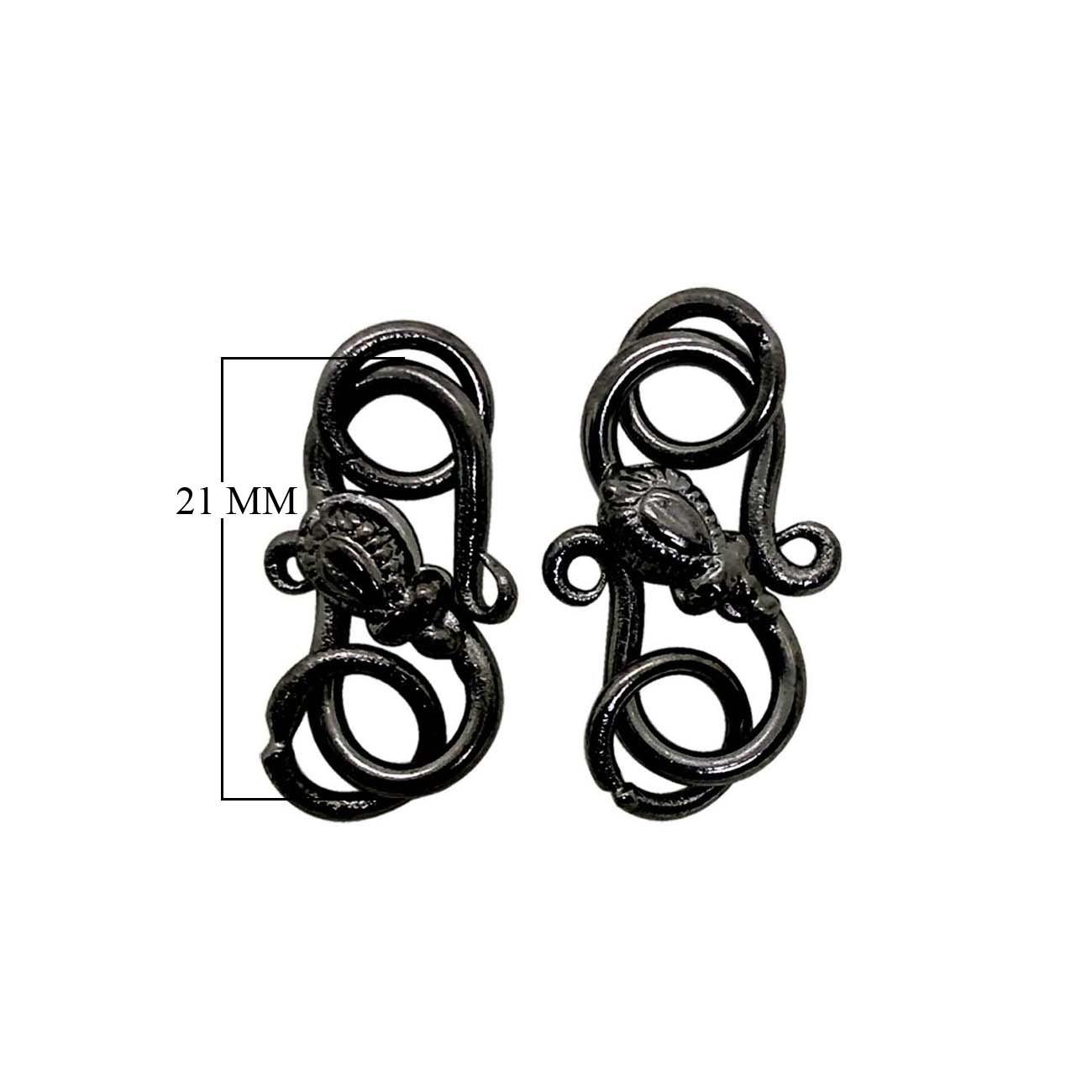 CR-527 Black Rhodium Overlay ''S'' Hook Beads Bali Designs Inc